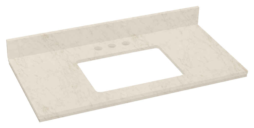36-in. W  18.25-in. D Stone Top In Beige Color For 3H4-in. Faucet