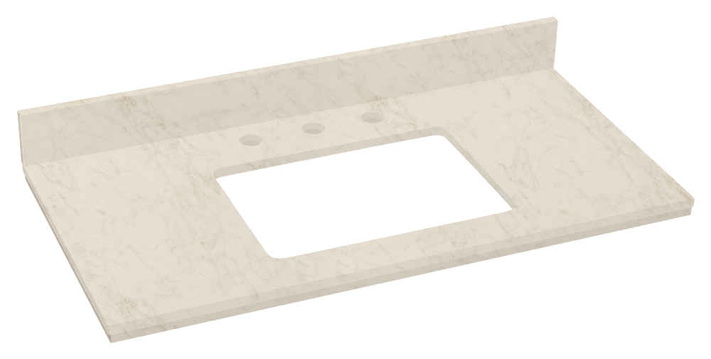 36-in. W  18.25-in. D Stone Top In Beige Color For 3H8-in. Faucet