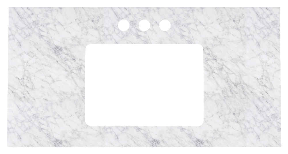 36-in. W 18.25-in. D Stone Top In Bianca Carara Color For 3H4-in. Faucet
