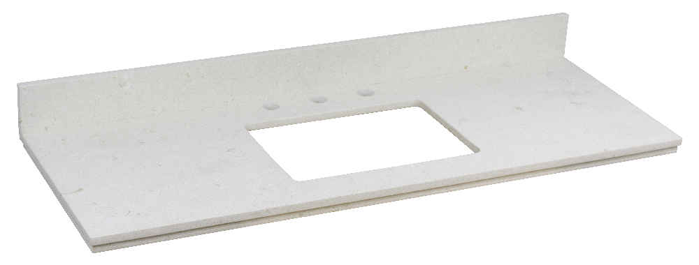 47.6-in. W  18.25-in. D Stone Top In Beige Color For 3H8-in. Faucet