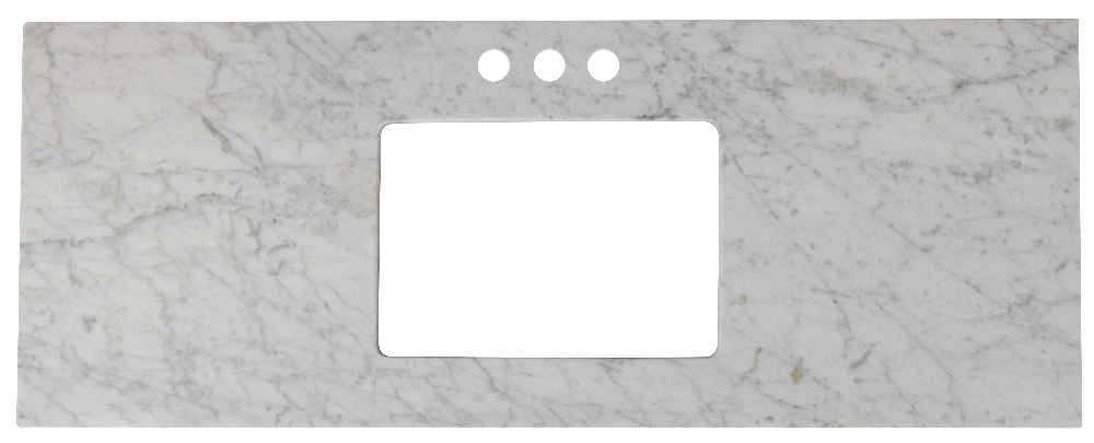 47.6-in. W 18.25-in. D Stone Top In Bianca Carara Color For 3H4-in. Faucet