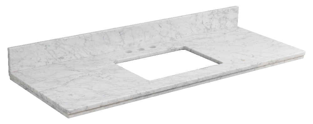 47.6-in. W  18.25-in. D Stone Top In Bianca Carara Color For 3H4-in. Faucet