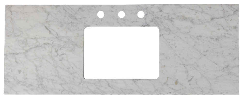 47.6-in. W 18.25-in. D Stone Top In Bianca Carara Color For 3H8-in. Faucet