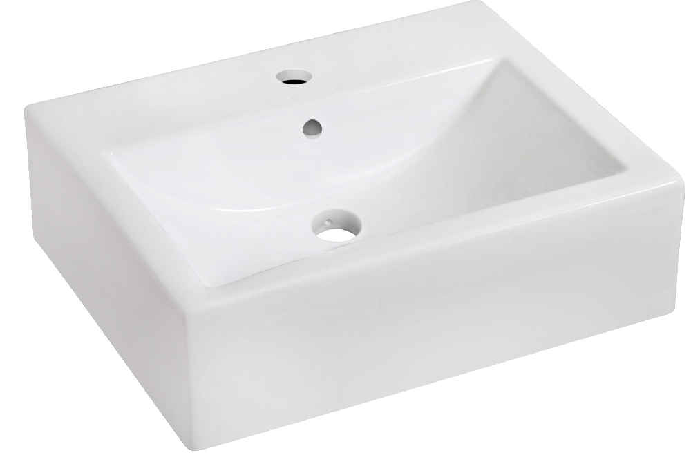 20.25-in. x 16.25-in. Rectangle Bathroom Vessel Sink White Enamel Glaze