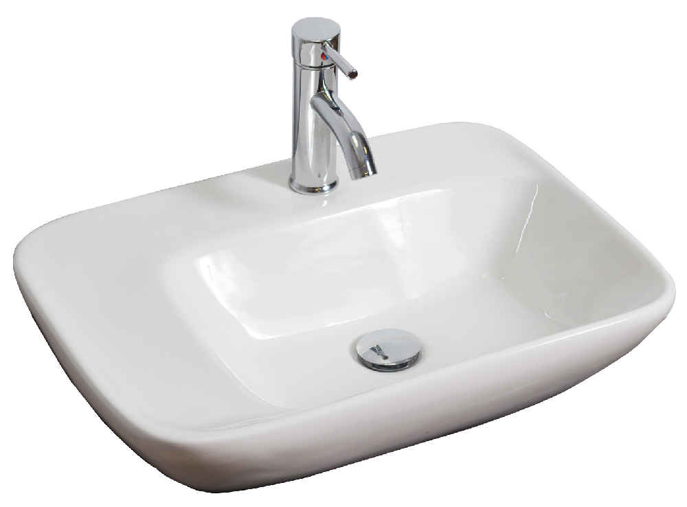 23.5-in. x 17.25-in. Rectangle Bathroom Vessel Sink White Enamel Glaze