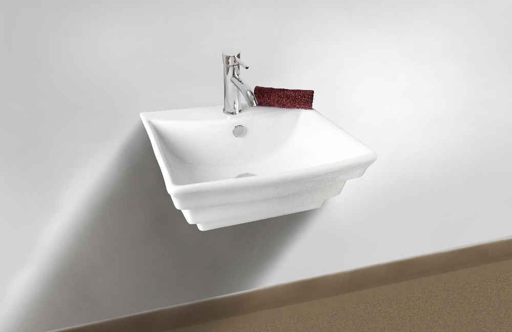 19.75-in. x 17-in. Rectangle Bathroom Vessel Sink White Enamel Glaze