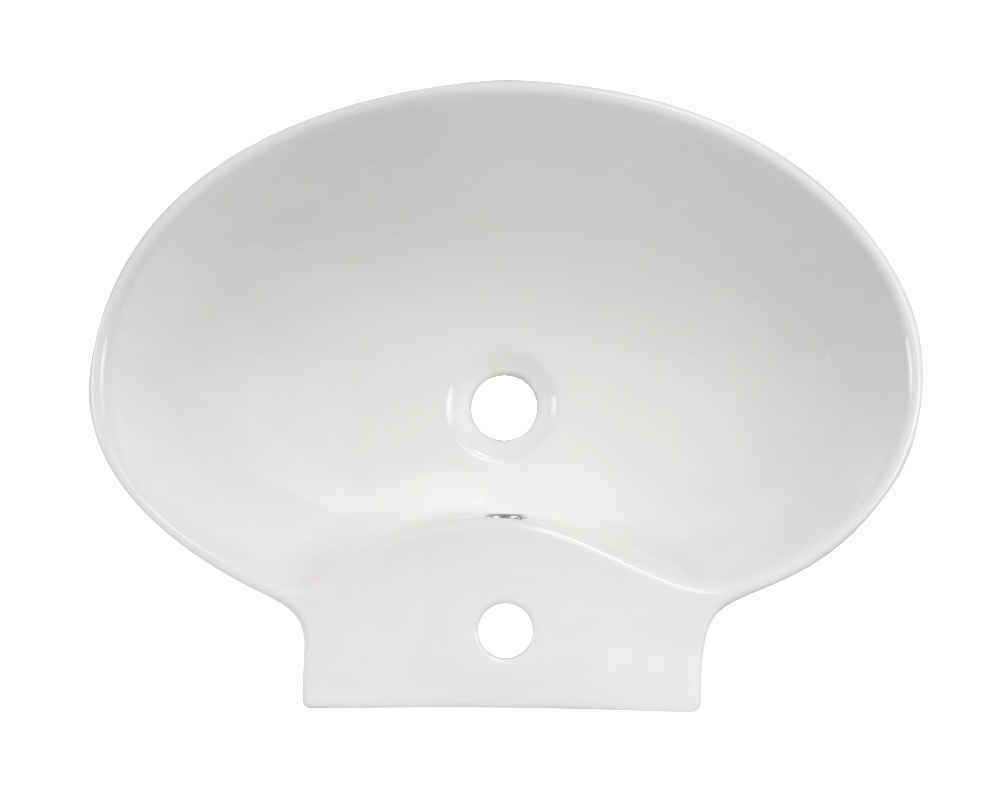 22.75-in. x 17.25-in. Oval Bathroom Vessel Sink White Enamel Glaze