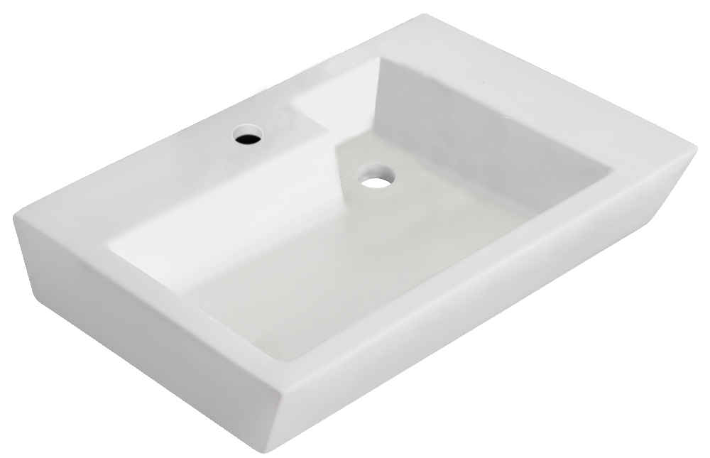 26-in. x 17.75-in. Rectangle Bathroom Vessel Sink White Enamel Glaze