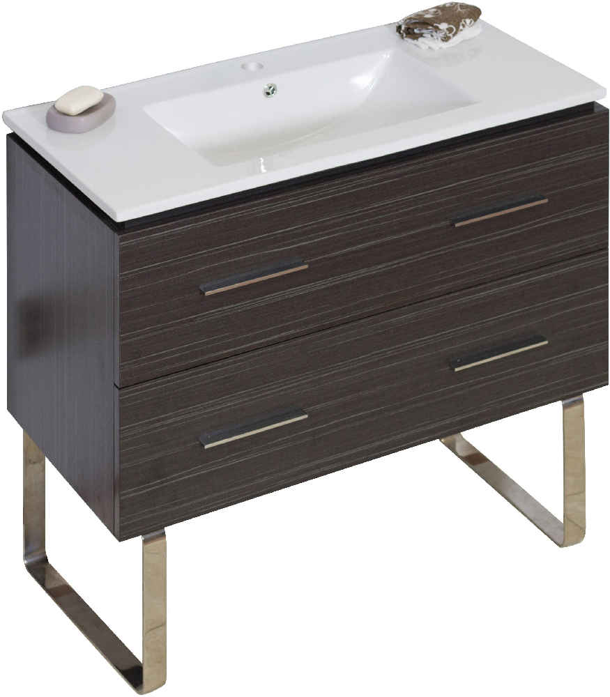 35.5-in. W Floor Mount Dawn Grey Vanity Set For 1 Hole Drilling 
