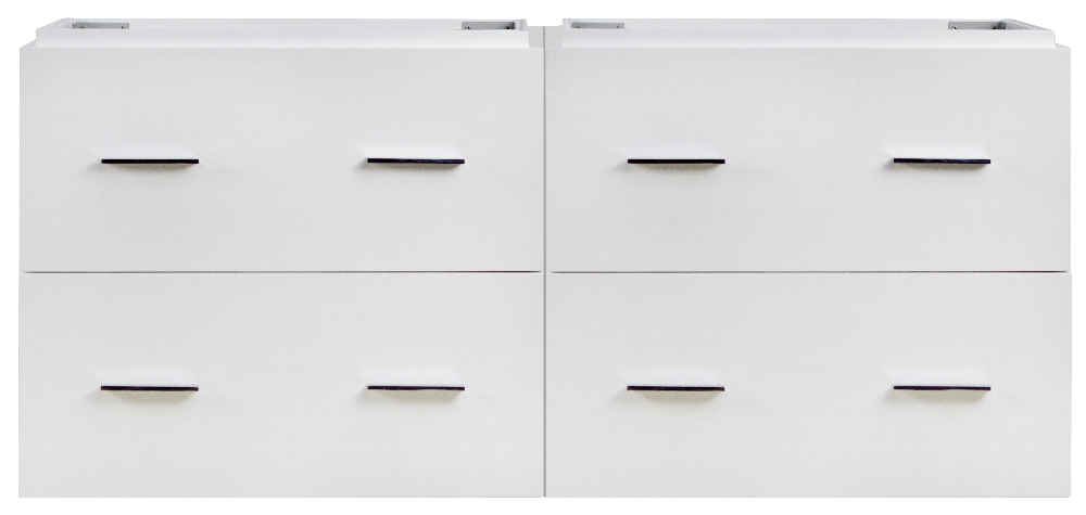 46.5-in. W 17.25-in. D Modern Wall Mount Plywood-Veneer Vanity Base Set Only In White