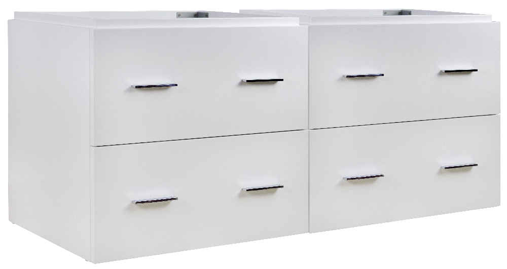 46.5-in. W 17.25-in. D Modern Wall Mount Plywood-Veneer Vanity Base Set Only In White
