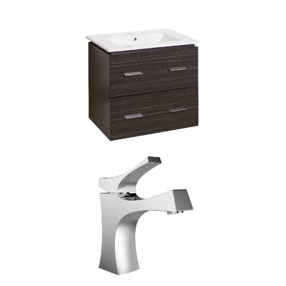 23.75-in. W Wall Mount Dawn Grey Vanity Set For 1 Hole Drilling 