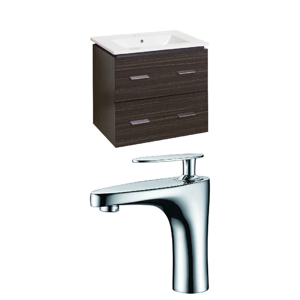 23.75-in. W Wall Mount Dawn Grey Vanity Set For 1 Hole Drilling 