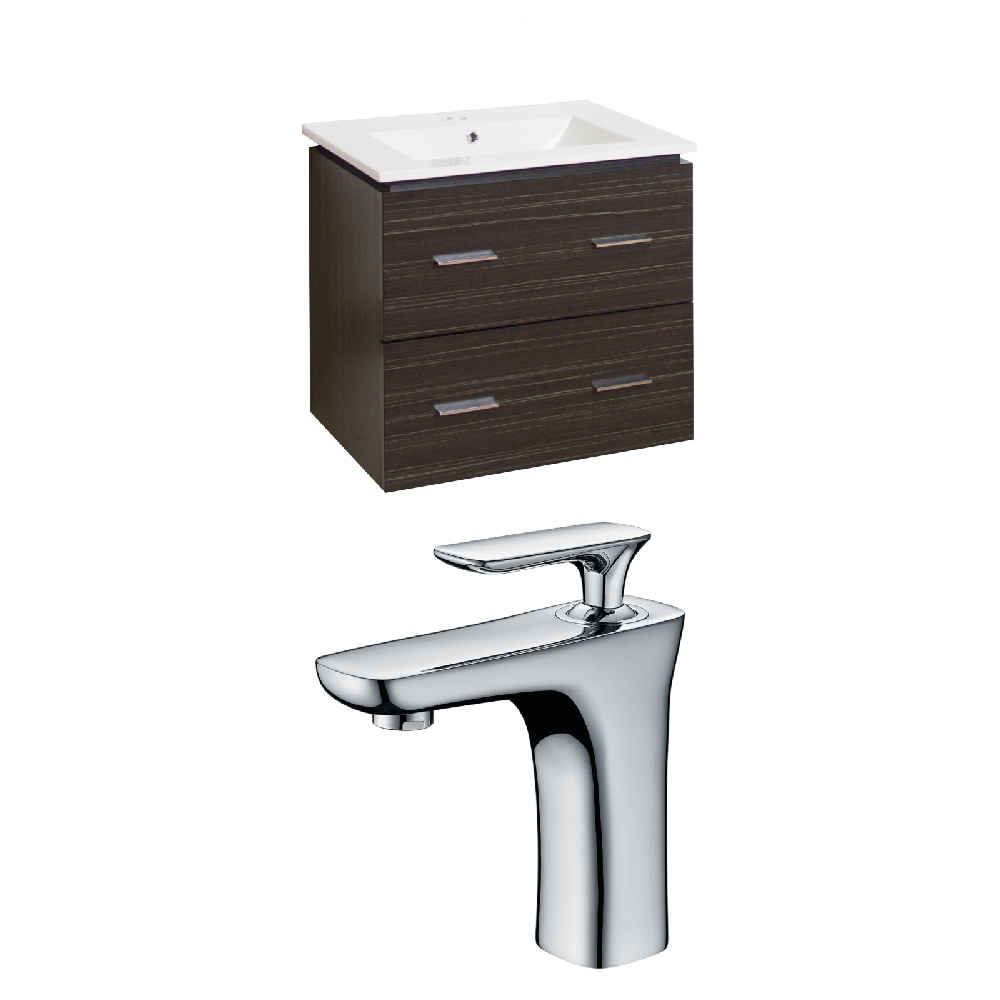 23.75-in. W Wall Mount Dawn Grey Vanity Set For 1 Hole Drilling 