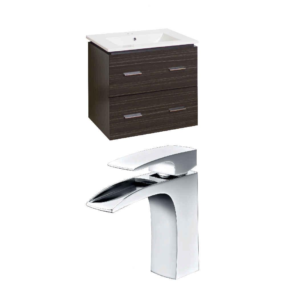 23.75-in. W Wall Mount Dawn Grey Vanity Set For 1 Hole Drilling 