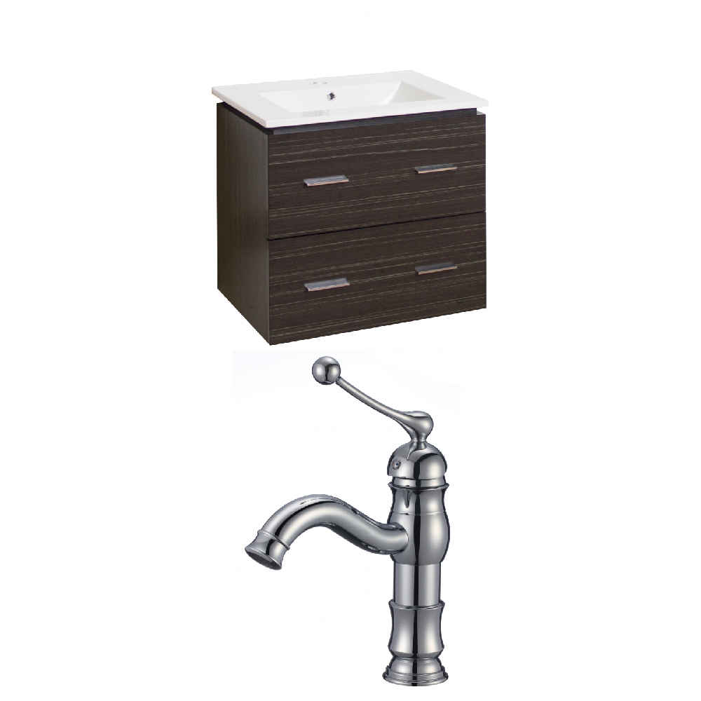 23.75-in. W Wall Mount Dawn Grey Vanity Set For 1 Hole Drilling 