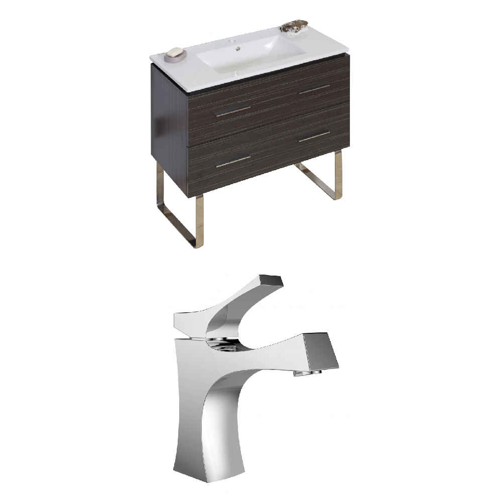 35.5-in. W Floor Mount Dawn Grey Vanity Set For 1 Hole Drilling 