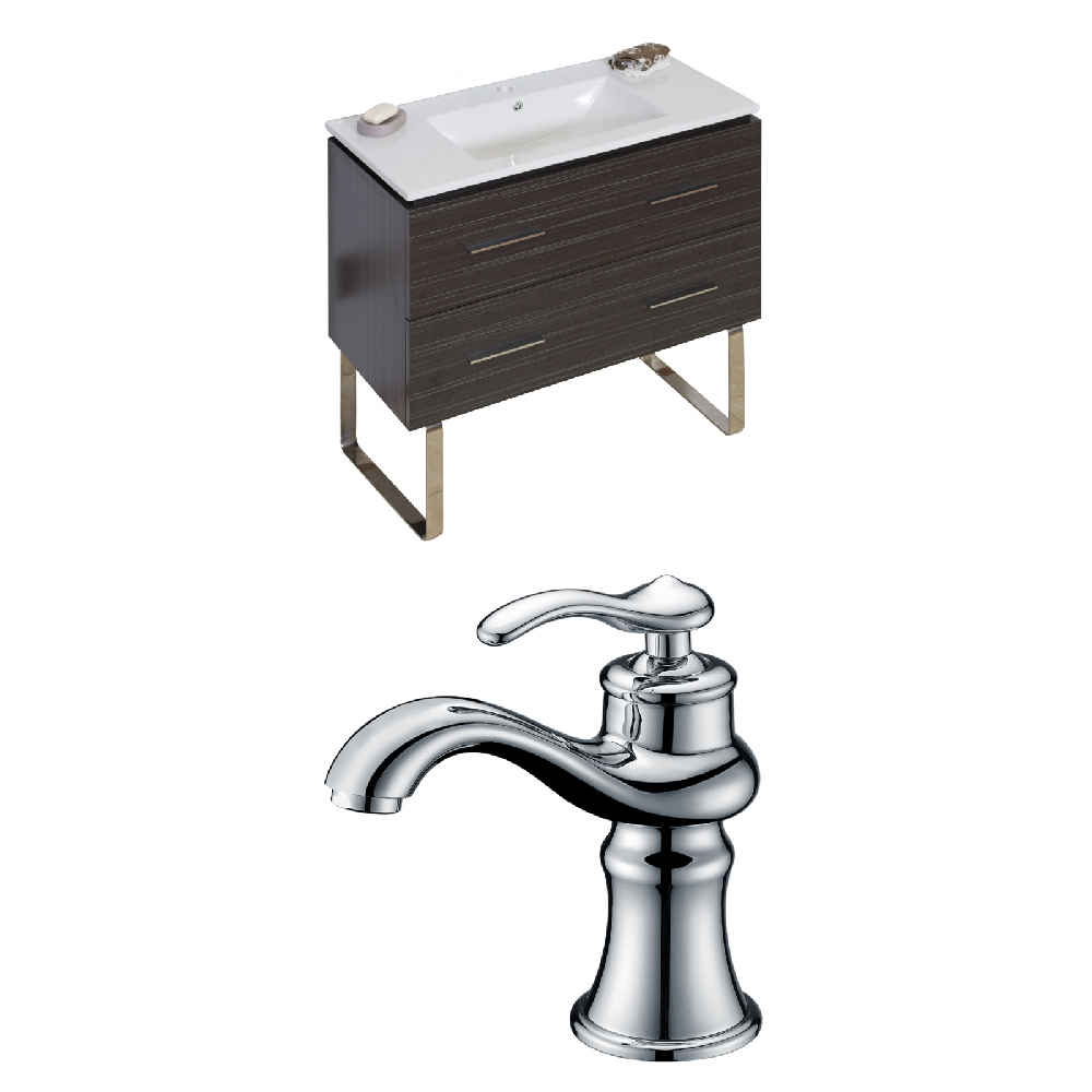 35.5-in. W Floor Mount Dawn Grey Vanity Set For 1 Hole Drilling 