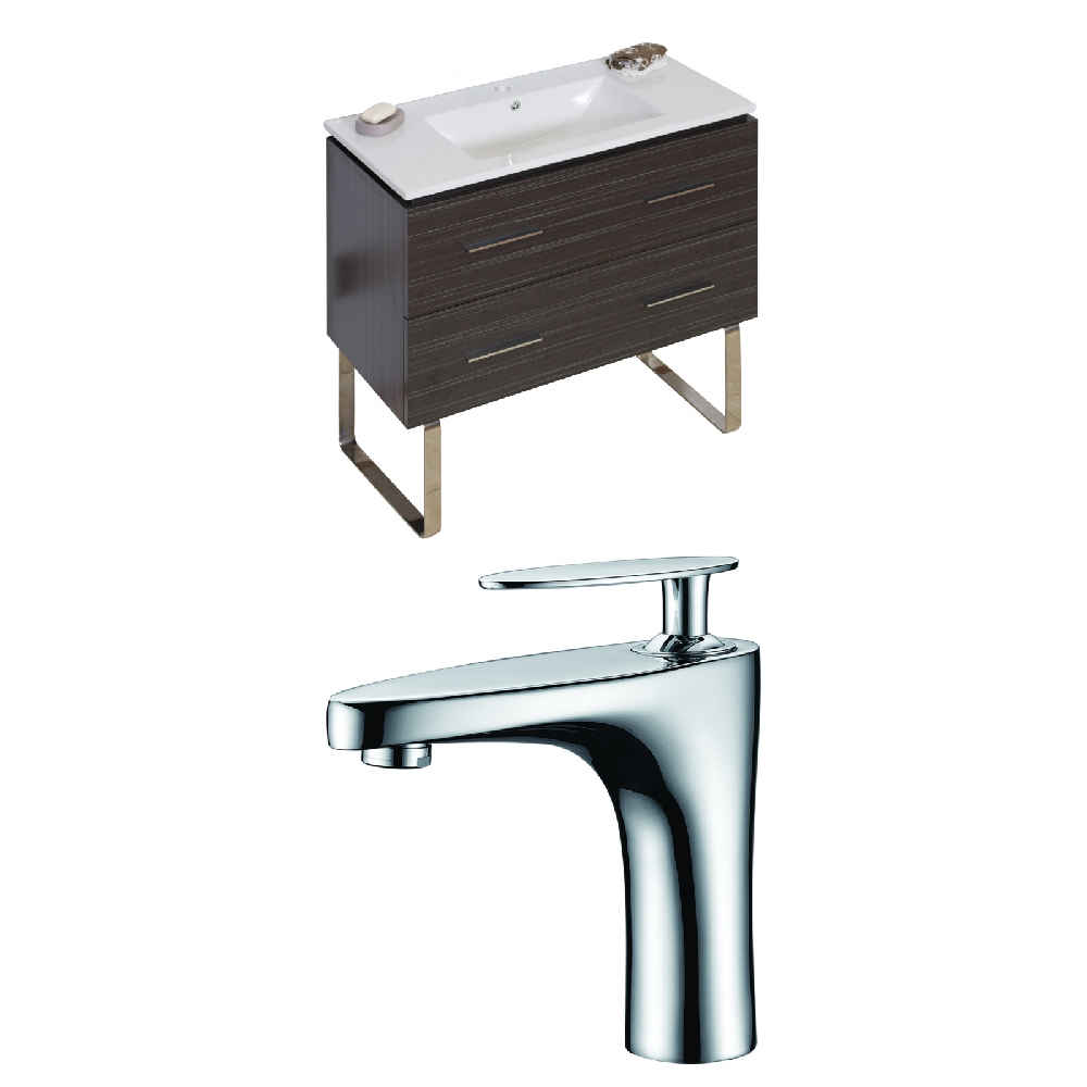35.5-in. W Floor Mount Dawn Grey Vanity Set For 1 Hole Drilling