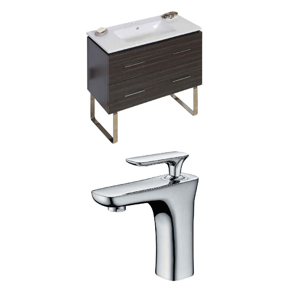 35.5-in. W Floor Mount Dawn Grey Vanity Set For 1 Hole Drilling