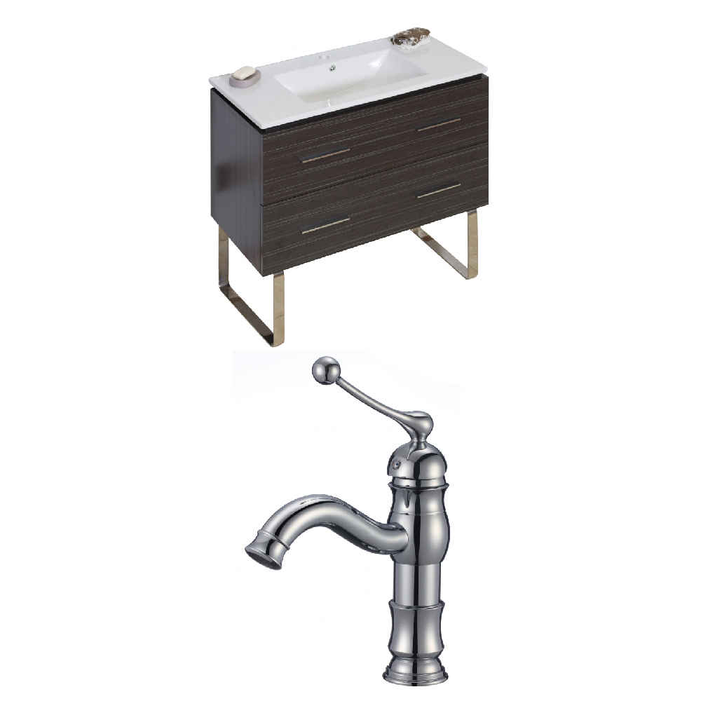 35.5-in. W Floor Mount Dawn Grey Vanity Set For 1 Hole Drilling