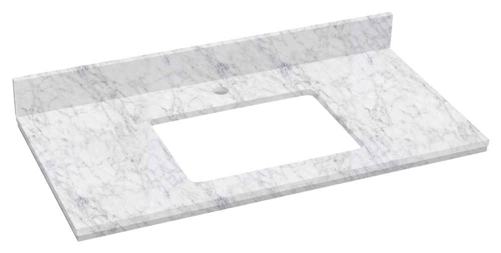 36-in. W Floor Mount Dawn Grey Vanity Set For 1 Hole Drilling Bianca Carara Top White UM Sink