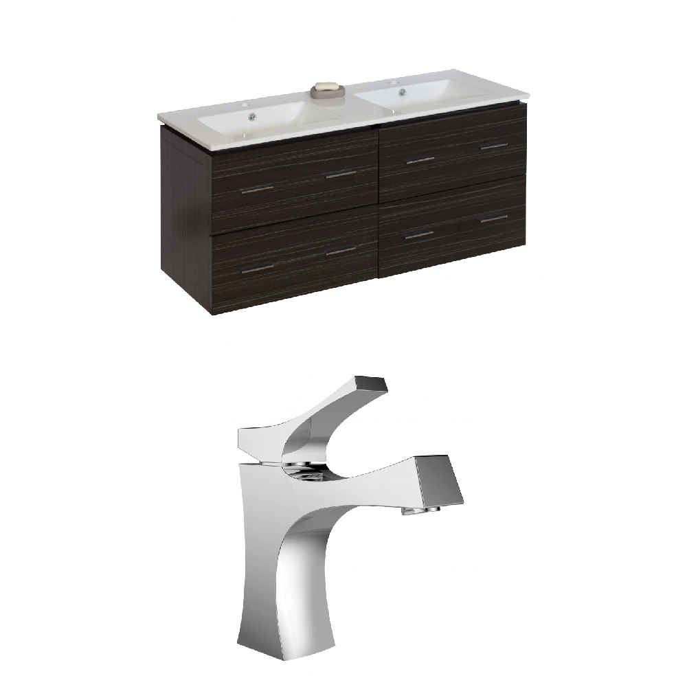 48-in. W Wall Mount Dawn Grey Vanity Set For 1 Hole Drilling