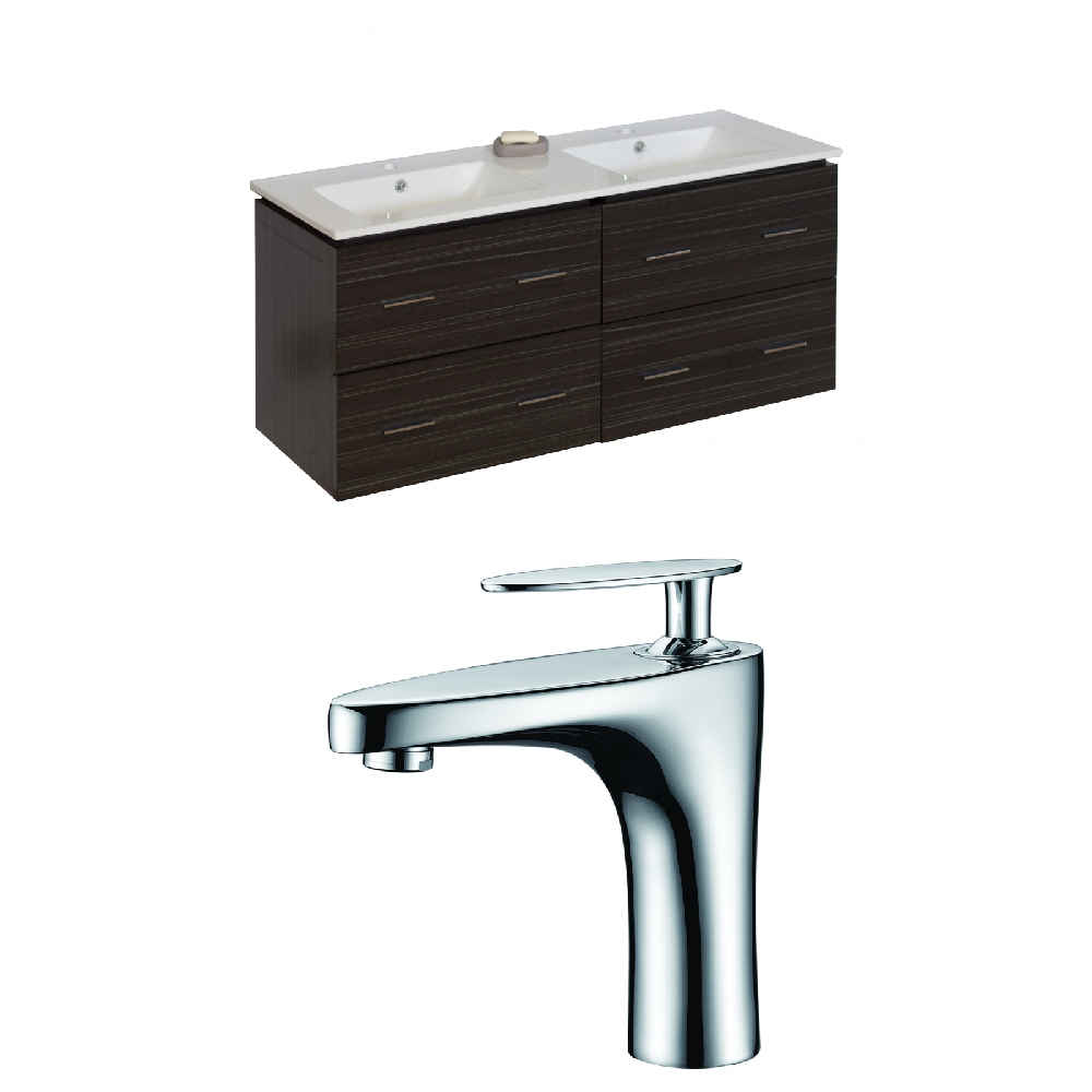 48-in. W Wall Mount Dawn Grey Vanity Set For 1 Hole Drilling