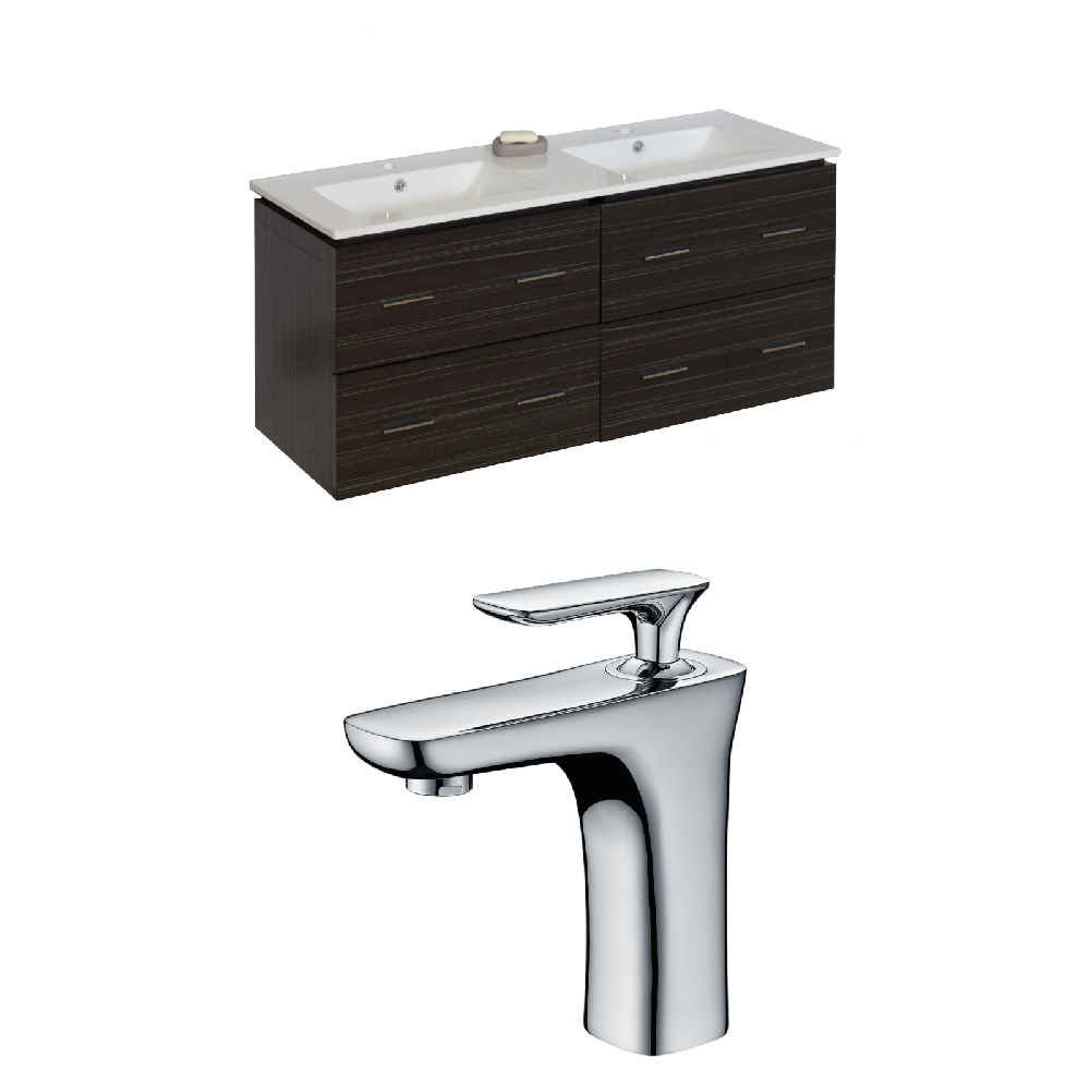 48-in. W Wall Mount Dawn Grey Vanity Set For 1 Hole Drilling