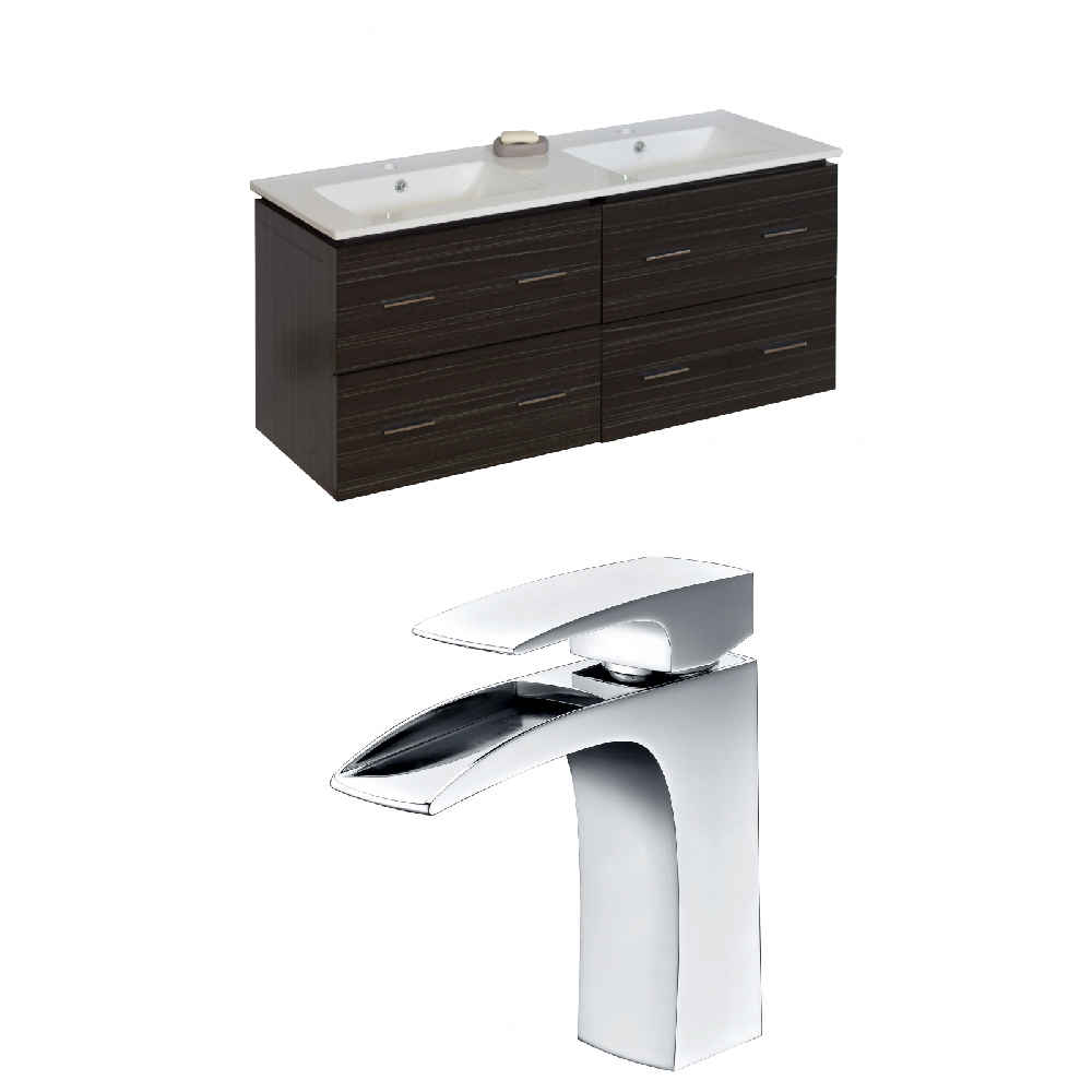 48-in. W Wall Mount Dawn Grey Vanity Set For 1 Hole Drilling