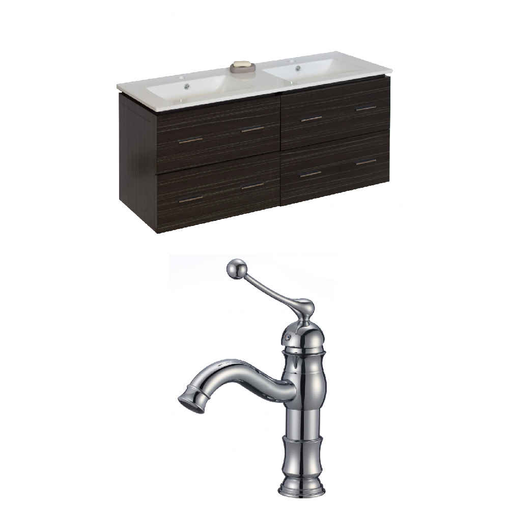 48-in. W Wall Mount Dawn Grey Vanity Set For 1 Hole Drilling